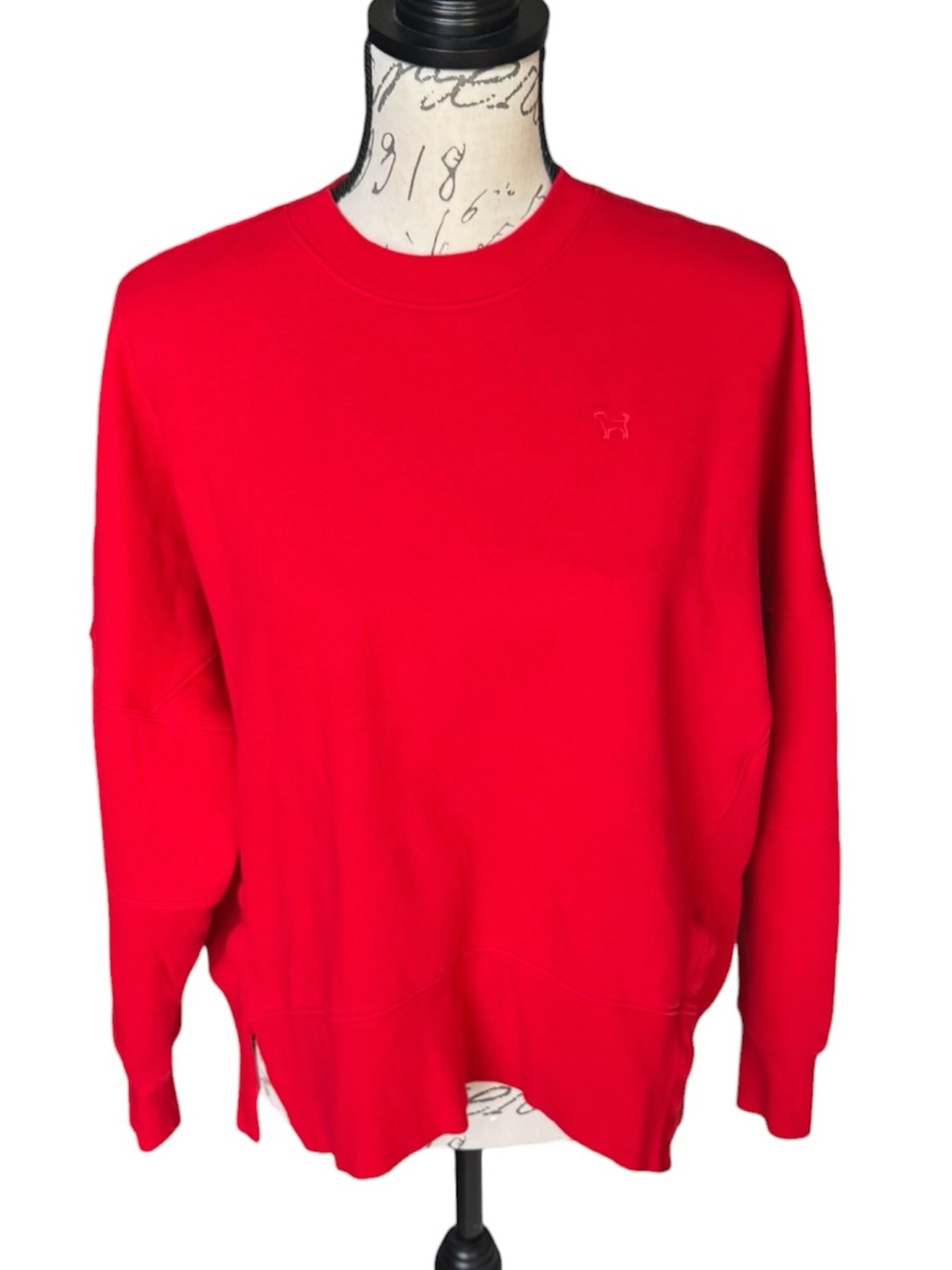 NWOT PINK Victoria's Secret Bright Red Fleece Crewneck Sweatshirt